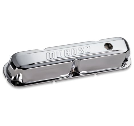 Moroso Mopar 273-360 Valve Cover - w/Baffles - Stamped Steel Chrome Plated - Pair