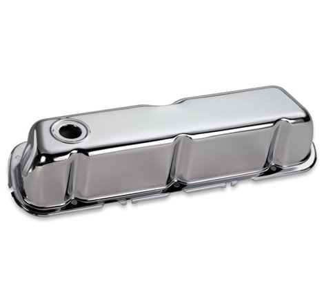 Moroso Ford 302/351W Valve Cover - w/Baffles - No Logo - Stamped Steel Chrome Plated - Pair