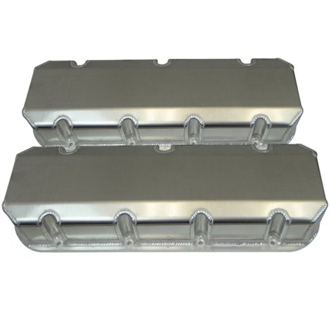 Moroso Chevrolet Big Block Valve Cover w/Billet Rail - No Logo - Exhaust & Intake Pockets - Aluminum