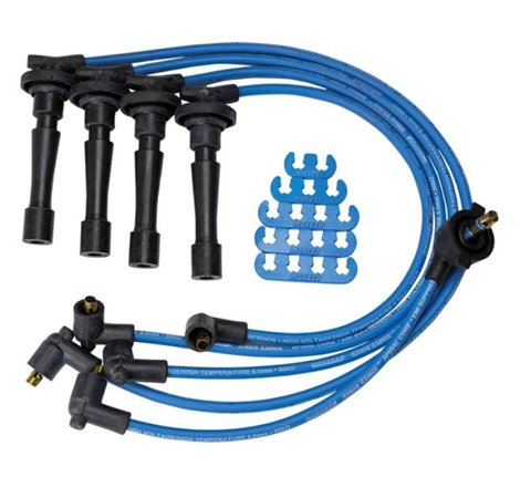 Moroso Custom Ignition Wire Set - Blue Max - Spiral Core - Colored High Temp Wire Separators - Blue