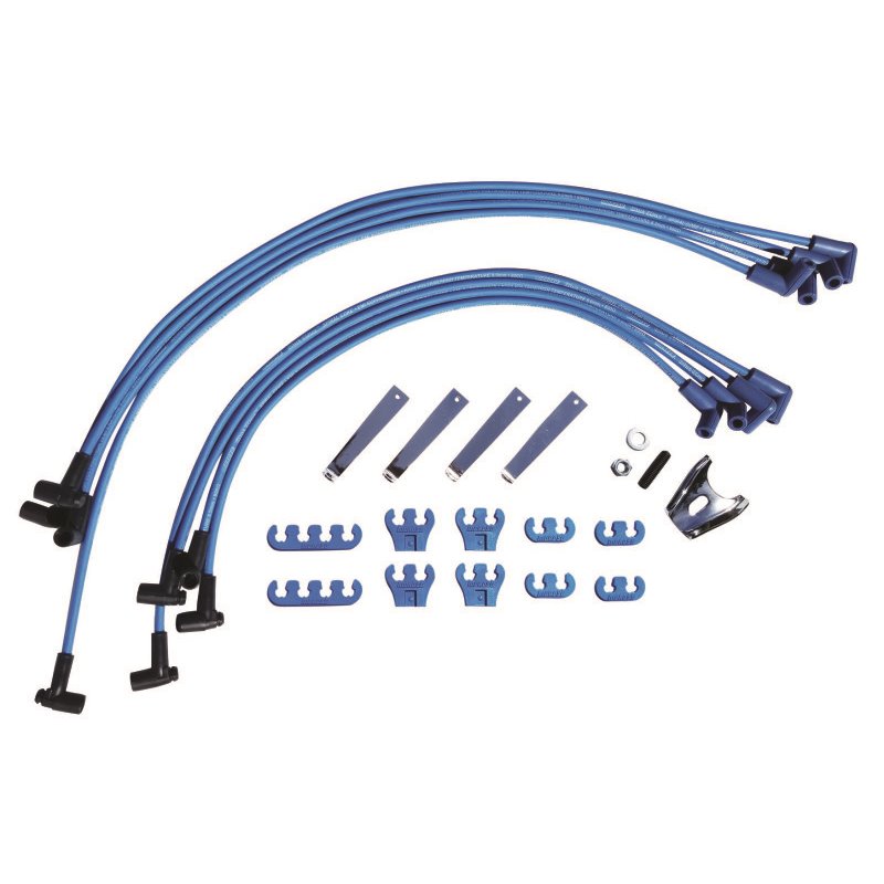Moroso Chevrolet Small Block Ignition Wire Dress-Up Kit - HEI - Blue Max - Spiral Core