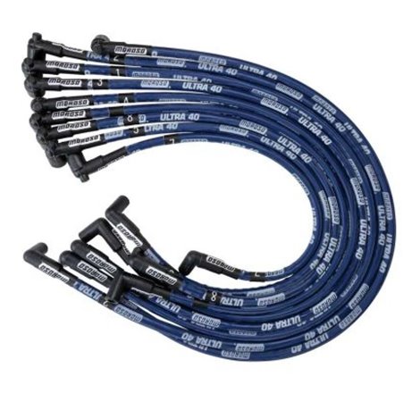 Moroso Chevrolet Big Block Ignition Wire Set - Ultra 40 - Sleeved - Non-HEI - 90 Degree - Blue