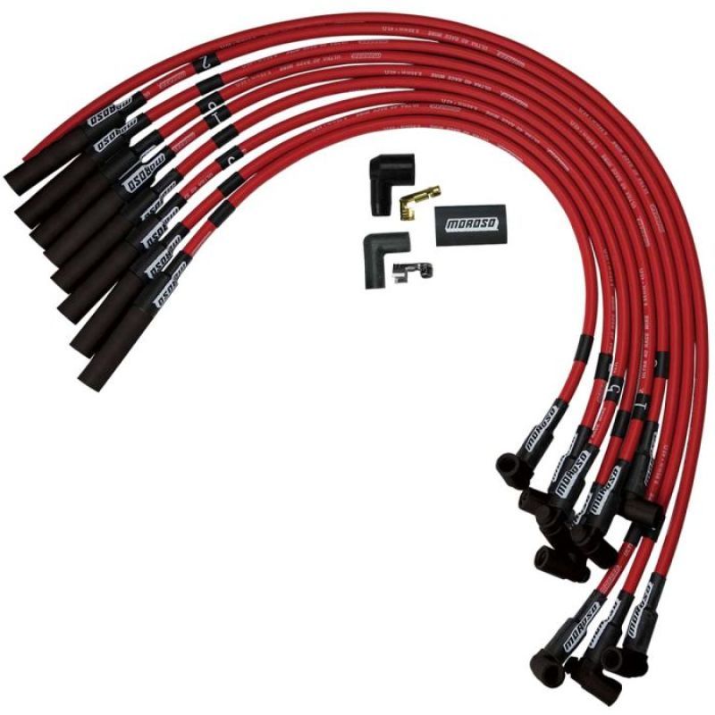 Moroso Chevrolet Big Block Ignition Wire Set - Ultra 40 - Unsleeved - HEI - Over Valve - Red