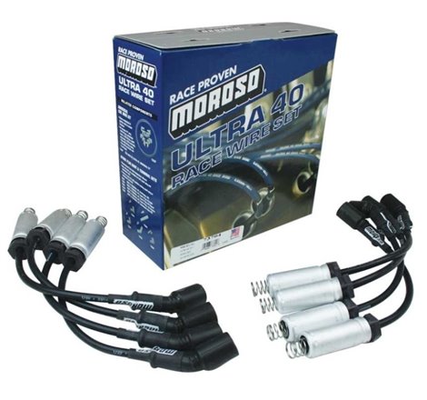 Moroso GM LS Ignition Wire Set - Ultra 40 - Unsleeved - Coil-On - 12in Wire - Black