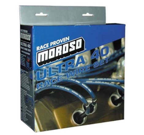 Moroso Chevrolet Small Block Ignition Wire Set - Ultra 40 - Unsleeved - Non-HEI - Under Header - Blk