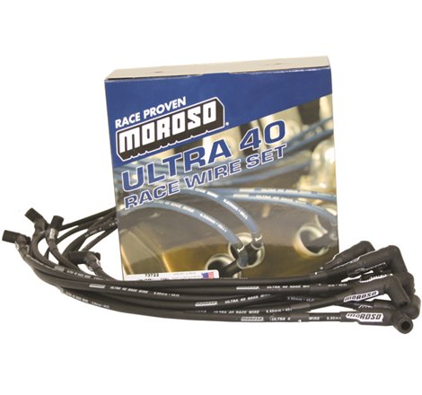 Moroso Chevrolet Small Block (Sprint Car) Ignition Wire Set - Ultra 40 - Unsleeved - HEI - Black