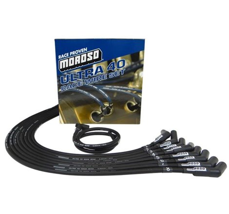 Moroso Chevrolet Small Block Ignition Wire Set - Ultra 40 - Unsleeved - HEI - 135 Degree - Black