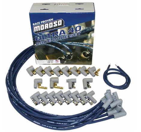 Moroso Universal Ignition Wire Set - Ultra 40 - 90 Degree - Blue