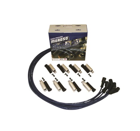 Moroso GM LS Ignition Wire Set - Ultra 40 - Unsleeved - Coil-On - Blue
