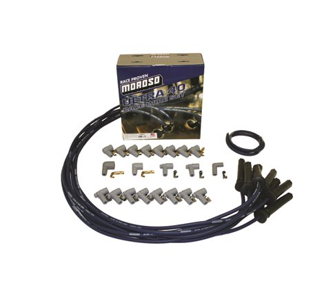 Moroso Universal Ignition Wire Set - Ultra 40 - Unsleeved - Straight - Pro-Boot - Blue