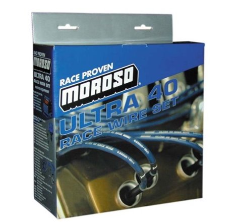 Moroso Ford 289-302 Ignition Wire Set - Ultra 40 - Sleeved - Non-HEI - 135 Degree - Black