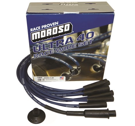 Moroso Universal/Mopar/Chrysler (w/Hemi Heads) Ignition Wire Set - Ultra 40 - Blue