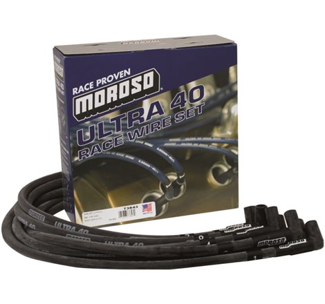 Moroso Chevrolet Big Block (w/Jesel) Ignition Wire Set - Ultra 40 - Sleeved - 90 Degree - Black