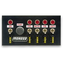 Moroso Toggle Switch Panel - Drag Race - 4in x 7.75in - Five On/Off Switches