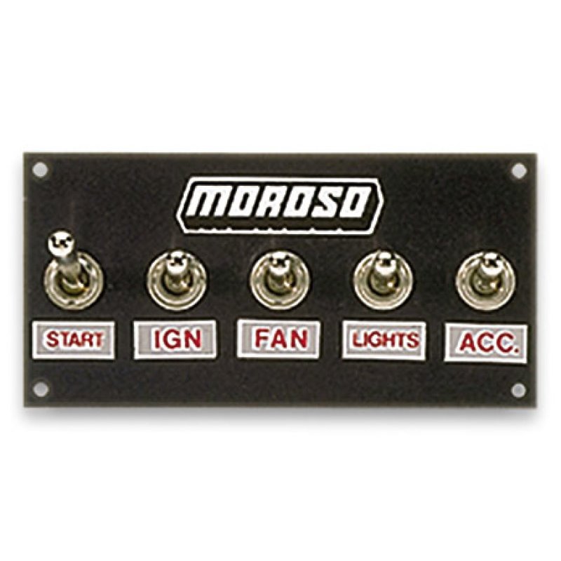 Moroso Toggle Switch Panel - Econo - 4in x 5in - Four On/Off Switches