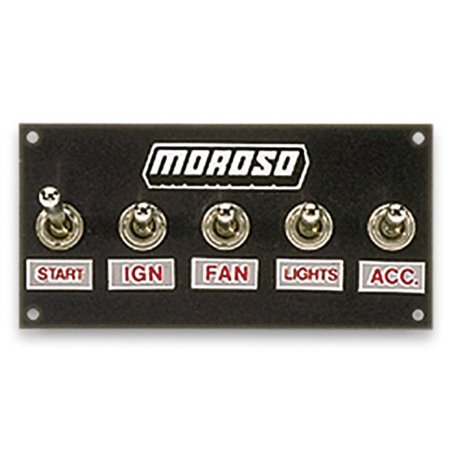 Moroso Toggle Switch Panel - Econo - 4in x 5in - Four On/Off Switches
