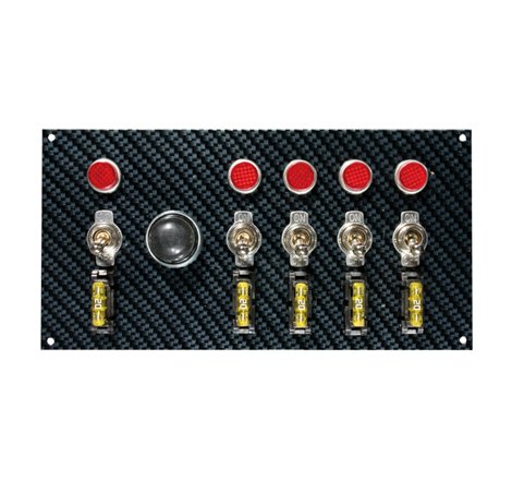 Moroso Toggle Switch Panel - Dash Mount - 4in x 7.75in - Grey/Black Fiber Design