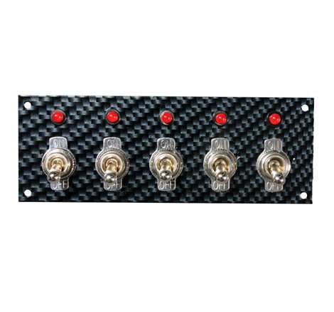Moroso Toggle Switch Panel - Dash Mount - 2in x 5.5in - Grey/Black Fiber Design