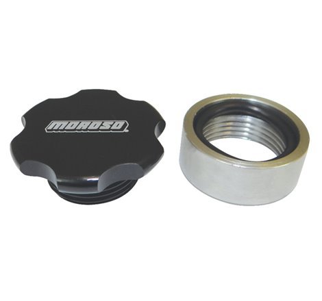 Moroso Universal Filler Cap Kit - 1-1/4-12UNF - Steel Bung - Black Anodized