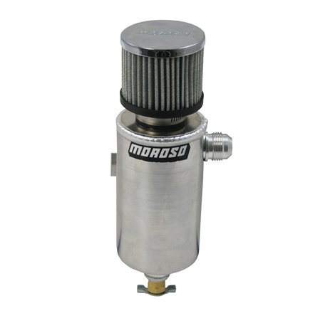 Moroso Breather Tank/Catch Can -12An Male Fitting - Roll Bar Mount - Aluminum