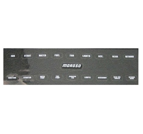 Moroso Electrical Switch Panel Label (Use w/Part No 74130/74131/74132/74133/74134/74135/74136/74180)