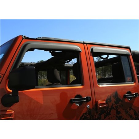 Rugged Ridge Window Visors Matte Black 07-18 4-Door Jeep Wrangler