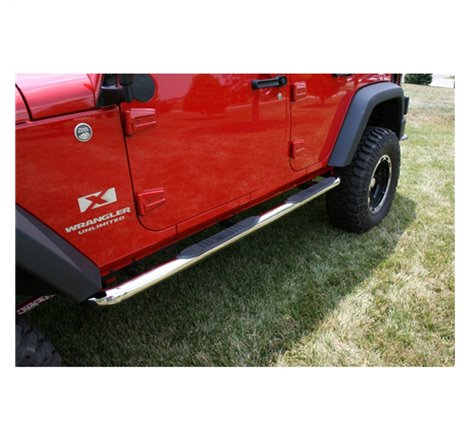 Rugged Ridge 3-In Round Side Step SS 07-18 Jeep Wrangler Unlimited JK