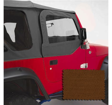 Rugged Ridge Upper Soft Door Kit Dark Tan 97-06 Jeep Wrangler