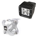 Rugged Ridge Small X-Clamp & Square LED Light Kit Silver 2-Pc