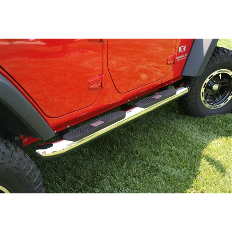 Rugged Ridge 4in Round Step SS 07-18 Jeep Wrangler Unlimited JK