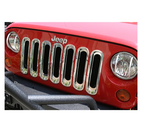 Rugged Ridge Grille Inserts Chrome 07-18 Jeep Wrangler