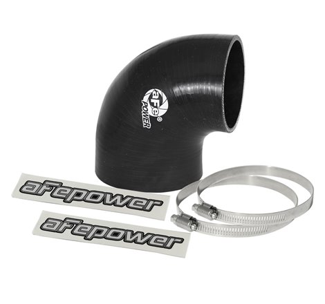 aFe Magnum FORCE CAI Univ. Silicone Coupling Kit (3.5in. ID to 3in. ID) 90Deg. Elbow Reducer - Black