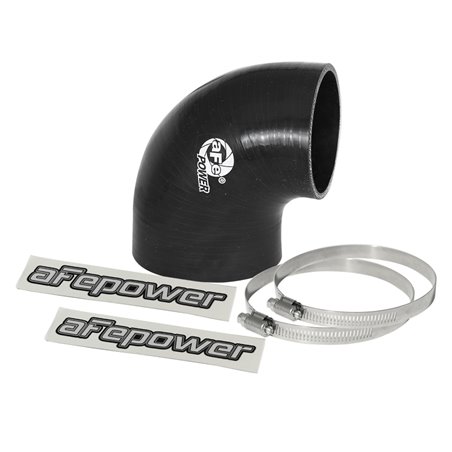 aFe Magnum FORCE CAI Univ. Silicone Coupling Kit (3.5in. ID to 3in. ID) 90Deg. Elbow Reducer - Black