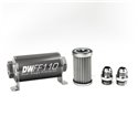 DeatschWerks Stainless Steel 10AN 5 Micron Universal Inline Fuel Filter Housing Kit (110mm)