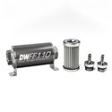 DeatschWerks Stainless Steel 5/16in 5 Micron Universal Inline Fuel Filter Housing Kit (110mm)