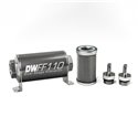 DeatschWerks Stainless Steel 5/16in 40 Micron Universal Inline Fuel Filter Housing Kit (110mm)