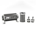 DeatschWerks Stainless Steel 3/8in 100 Micron Universal Inline Fuel Filter Housing Kit (110mm)