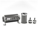 DeatschWerks Stainless Steel 5/16in 100 Micron Universal Inline Fuel Filter Housing Kit (110mm)