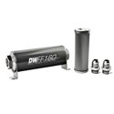DeatschWerks Stainless Steel 10AN 10 Micron Universal Inline Fuel Filter Housing Kit (160mm)
