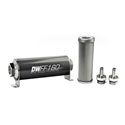 DeatschWerks Stainless Steel 3/8in 10 Micron Universal Inline Fuel Filter Housing Kit (160mm)