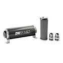 DeatschWerks Stainless Steel 10AN 100 Micron Universal Inline Fuel Filter Housing Kit (160mm)