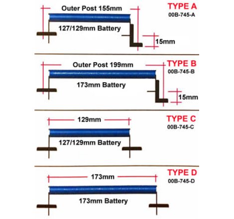 Cusco 173mm D-Type Battery Tie Down - Aluminum Blue