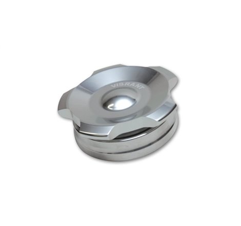 Vibrant 2in OD Aluminum Weld Bungs w/ Polished Aluminum Threaded Cap (incl. O-Ring)