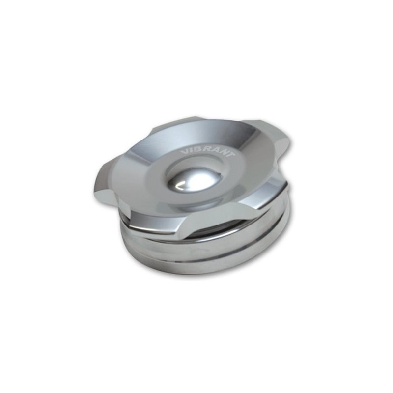 Vibrant 2in OD Aluminum Weld Bungs w/ Polished Aluminum Threaded Cap (incl. O-Ring)