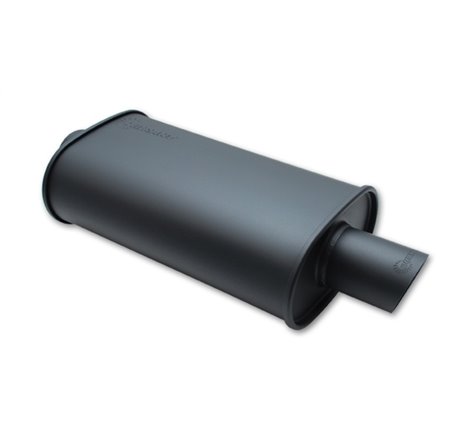 Vibrant StreetPower FLAT BLACK Oval Muffler with Single 3in Outlet - 3in inlet I.D.