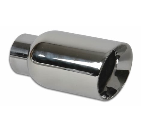 Vibrant 4in Round SS Exhaust Tip (Double Wall Angle Cut Beveled Outlet)
