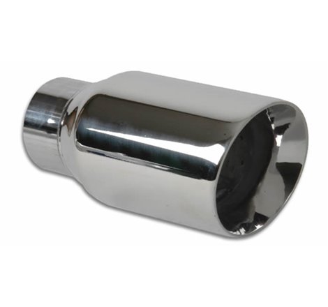 Vibrant 3in Round SS Exhaust Tip (Double Wall Angle Cut Beveled Outlet)