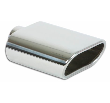 Vibrant 5.5in x 3in Oval SS Exhaust Tip (Single Wall Angle Cut Rolled Edge)