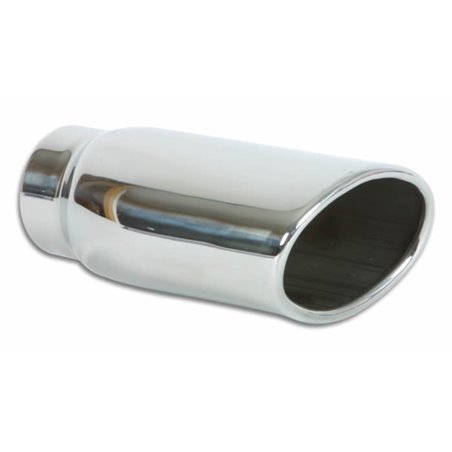 Vibrant 4.5in x 3in Oval SS Exhaust Tip (Single Wall Angle Cut Rolled Edge)