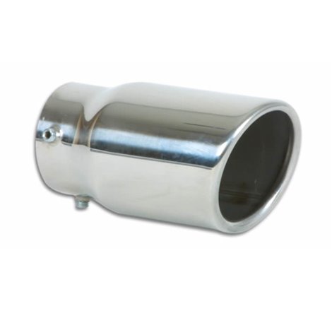Vibrant 3in Round SS Bolt-On Exhaust Tip (Single Wall Angle Cut Rolled Edge)